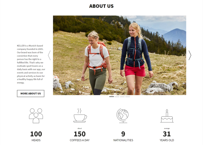 Zwei Frauen beim Bergwandern. Sportbekleidungsmarke für Outdoor-Abenteuer-Lifestyle.