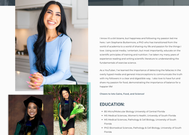 Lächelnde Frau: Stephanie Buttermore, PhD, Expertin für Ernährung und Sportwissenschaft.