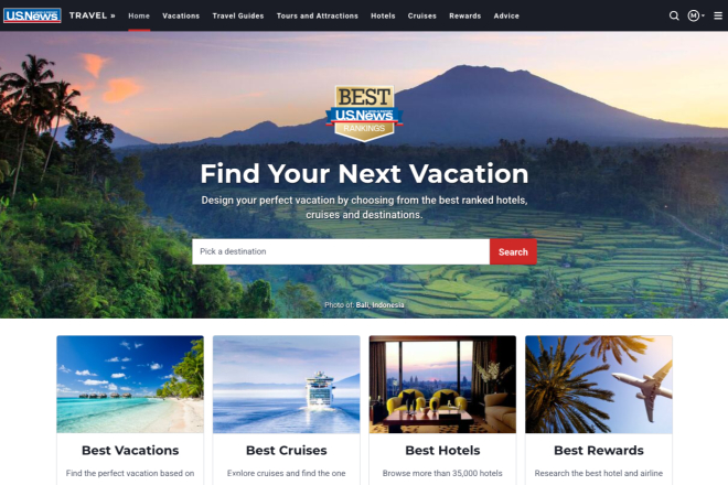 US News & World Report Reise-Website: Finden Sie Ihren nächsten Urlaub mit erstklassigen Hotels, Kreuzfahrten und Reisezielen.