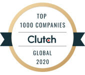 Clutch Top 1000 Globale Unternehmen 2020 Auszeichnung für Dienstleistungsunternehmen und B2B-Bewertungen.