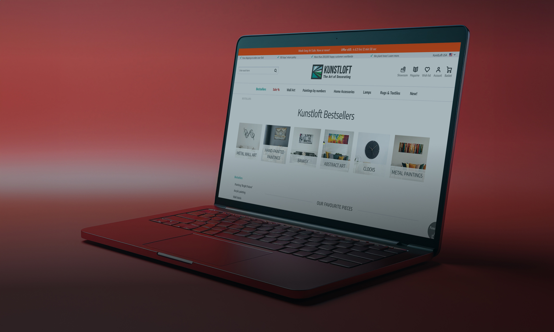 Laptop displaying the Mercury website, showcasing product bundles for online shopping.